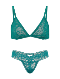 Комплект белья Victoria's Secret бралетт триангл и трусики тонг 1162232311 (Бирюзовый M)