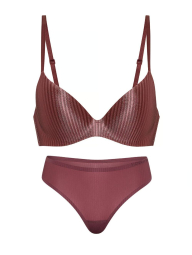 Жіночий комплект білизни Victoria's Secret погруддя та трусики тонг 1162235351 (Рожевий 34A/XS)