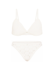 Мереживний комплект білизни Victoria's Secret бюст триангл і трусики брифи 1162256532 (Молочний XXL)