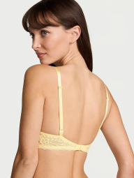 Женский кружевной комплект белья Victoria's Secret бюст Push-Up и трусики тонг 1162324073 (Желтый 34D/M)