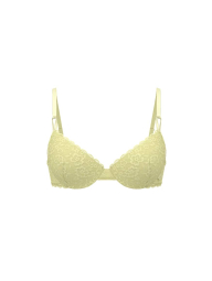 Женский кружевной комплект белья Victoria's Secret бюст Push-Up и трусики тонг 1162324073 (Желтый 34D/M)