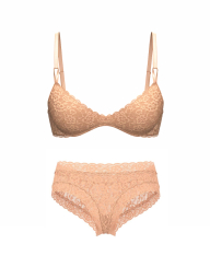 Кружевной комплект Victoria's Secret бюст Push-Up и трусики чики 1162386387 (Оранжевый 38D/L)