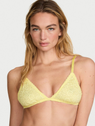 Жіночий мереживний комплект білизни Victoria's Secret бралетт та трусики тонг 1162393781 (Жовтий S)