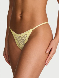 Жіночий мереживний комплект білизни Victoria's Secret бралетт та трусики тонг 1162393781 (Жовтий S)