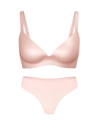 Жіночий комплект білизни Victoria's Secret бюст та трусики тонг 1162416441 (Рожевий 42D/XXL)