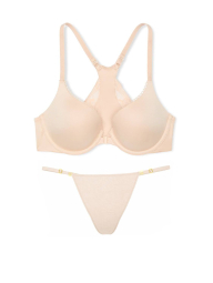 Комплект белья Victoria's Secret бюст Push-Up и трусики тонг 1162465382 (Бежевый 32C/S)