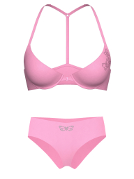 Комплект білизни зі стразами Victoria's Secret Pink погруддя Push-up і безшовні трусики чики 1162588653 (Рожевий 34B/S)