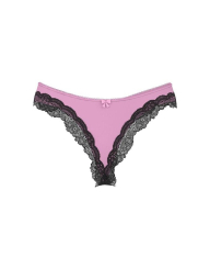 Комплект белья с кружевом Victoria's Secret бралетт триангл и трусики тонг 1162701051 (Розовый XL)