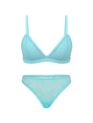 Комплект білизни Victoria's Secret бралетт триангл та трусики брифи 1162712722 (Блакитний XXL)