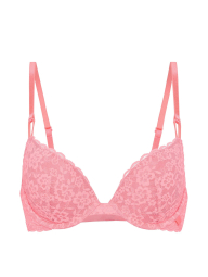 Женский кружевной комплект белья Victoria's Secret бюст Push-Up и трусики тонг 1162851924 (Розовый 34B/S)