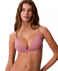 Женский комплект белья Calvin Klein бралетт триангл и трусики тонг 1162864320 (Розовый XL)