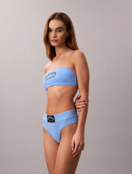 Женский комплект белья Calvin Klein топ бандо и трусики бикини 1162883959 (Голубой L)