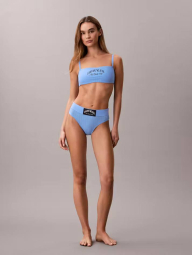 Женский комплект белья Calvin Klein топ бандо и трусики бикини 1162883959 (Голубой L)