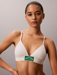 Женский комплект белья Calvin Klein бралетт триангл и трусики бикини 1162884487 (Молочный XS)