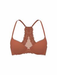 Комплект белья Victoria's Secret бюстгальтер и трусики тонг 1162872938 (Коричневый 34D/M)