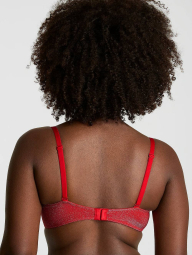 Комплект белья Victoria's Secret Pink бюстгальтер Push-up и трусики хипхаггеры 1162909880 (Красный 34A/XS)