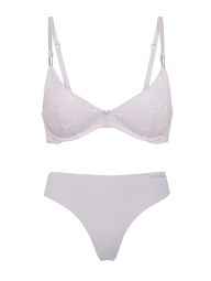 Женский комплект белья Victoria's Secret бюст Push-Up и трусики тонг 1162912997 (Сиреневый 36D/M)