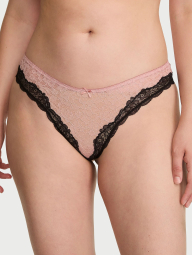 Комплект білизни Victoria's Secret бралетт триангл та трусики тонг 1162991630 (Рожевий L)