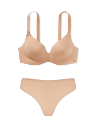 Женский комплект белья Victoria's Secret бюст и трусики тонг 1163174536 (Бежевый 36D/L)