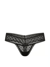 Комплект белья Victoria's Secret бралетт триангл и трусики тонг 1163242234 (Черный S)