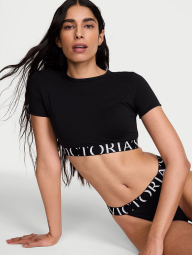 Жіночий комплект Victoria's Secret бра-топ і трусики 1163278998 (Чорний S)