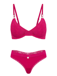 Жіночі трусики тонг Victoria's Secret з мереживом 1163317946 (рожевий L)