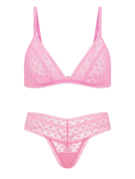 Комплект белья Victoria's Secret бралетт триангл и трусики тонг 1163373571 (Розовый XL)