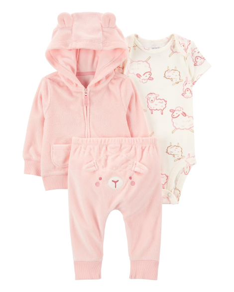 Комплект одежды Carter's толстовка, штаны и боди 1159840174 (Розовый 9M)