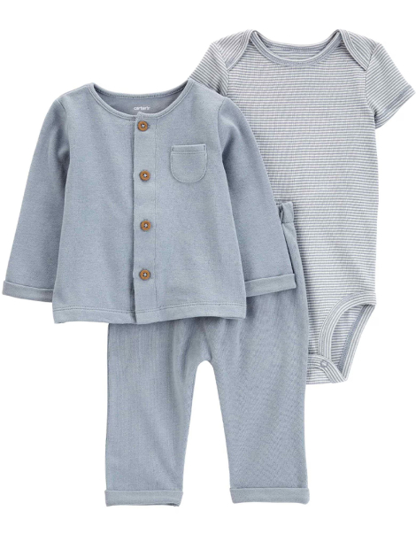 Комплект одежды Carter's кофта, штаны и боди 1159843265 (Голубой 24M)