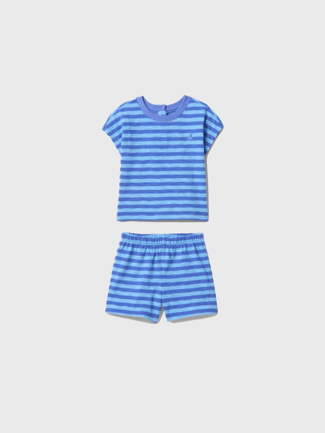 Детский комплект GAP футболка, шорты и панама 1159847995 (Синий 6-12M)