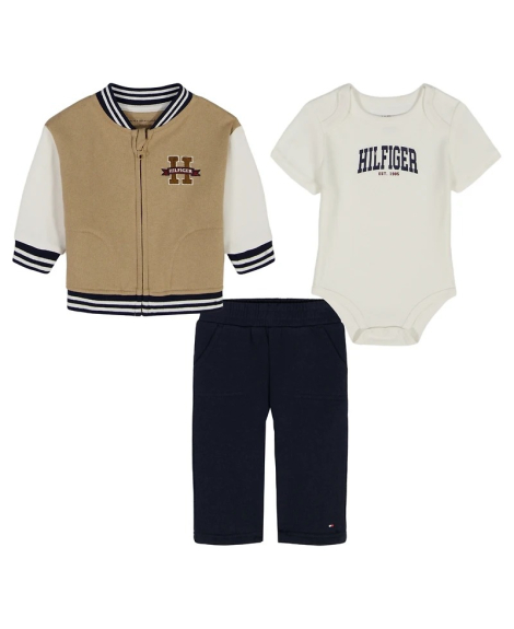Детский комплект Tommy Hilfiger бомбер, боди и штаны 1159853910 (Разные цвета 3-6M) на рост 64-69 см