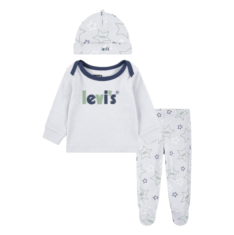 Детский комплект Levi's лонгслив, штаны и шапочка 1159855715 (Серый 50-56) на рост 50-56 см