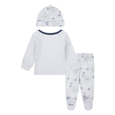 Детский комплект Levi's лонгслив, штаны и шапочка 1159855715 (Серый 50-56) на рост 50-56 см