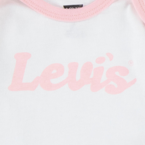Детский комплект Levi's лонгслив, штаны и шапочка 1159859282 (Белый/Розовый 3M) на рост 56-62 см