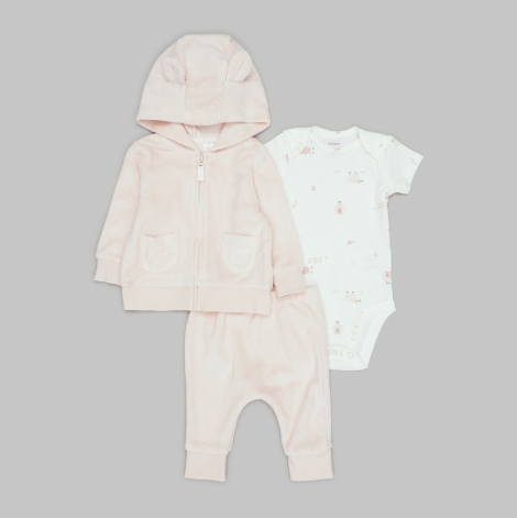 Комплект одежды Carter's толстовка, штаны и боди 1159860815 (Розовый 6M) на рост 61-69 см