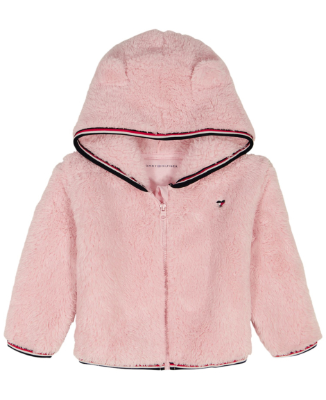 Детский комплект Tommy Hilfiger толстовка, боди и штаны на флисе 1159864768 (Молочный/Розовый 3-6M) на рост 64-69 см