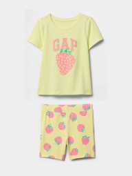 Детский комплект GAP футболка и шорты 1159839484 (Желтый 6-12M)