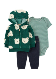 Комплект одежды Carter's толстовка, боди и штаны 1159840458 (Зеленый 0M)