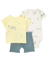Детский комплект Carter's футболка, шорты и боди 1159840503 (Разные цвета 0M)