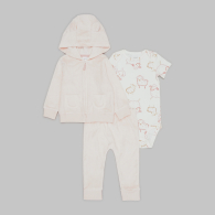 Комплект одежды Carter's толстовка, штаны и боди 1159840554 (Розовый 0M) на рост 46-55 см