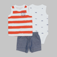 Дитячий комплект Carter's майка, шорти та боді 1159842177 (Різні кольори 6M)