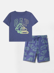 Детский комплект GAP футболка и шорты 1159843576 (Синий 12-18M)