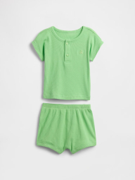 Детский комплект GAP футболка и шорты в рубчик 1159846067 (Зеленый 3-6M)