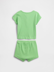 Детский комплект GAP футболка и шорты в рубчик 1159846067 (Зеленый 3-6M)