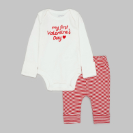 Дитячий комплект Valentine's Day Carter's боді та штани 1159848909 (Червоний/Молочний 0M)