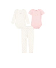 Детский комплект Calvin Klein 2 боди и штаны 1159854704 (Молочный/Розовый 0-3M) на рост 56-61 см