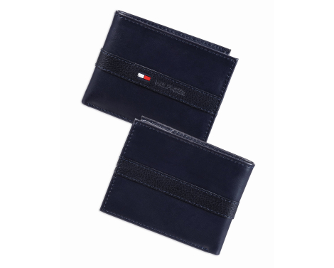 Кожаный мужской кошелек Tommy Hilfiger портмоне 1159753740 (Синий, One size)