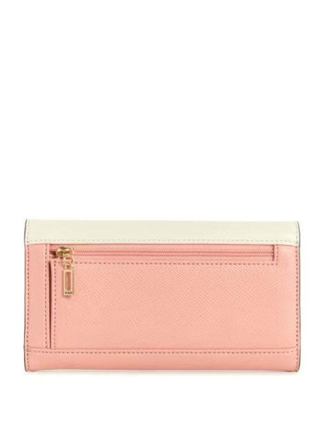 Стильный женский кошелек Guess на кнопке 1159838821 (Белый/Розовый One size)