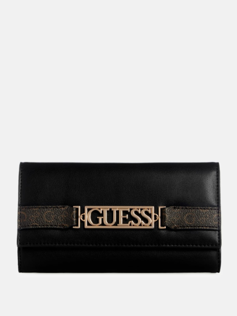 Стильний жіночий гаманець Guess на кнопці 1159839556 (Чорний One size)
