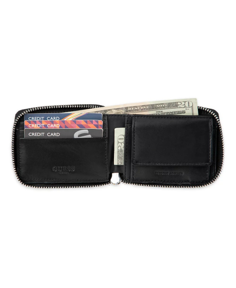 Чоловічий шкіряний гаманець Guess із RFID-міткою 1159839782 (Чорний One size)